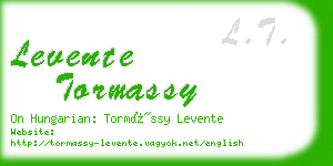 levente tormassy business card